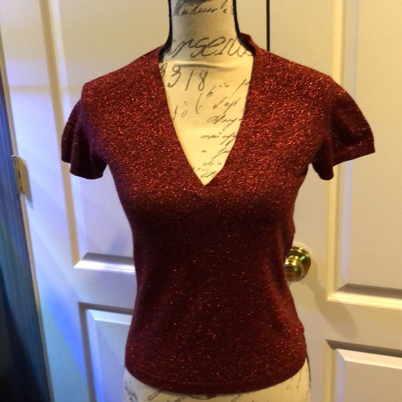 French connection size medium red short sleeved top - Picture 1 of 8